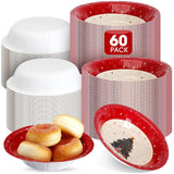 60 Pcs 16 Oz Christmas Paper Bowls Bulk 7 Inch Disposable Christmas Tree Serving Bowls For Hot And Cold Soup Ice Cream Salad Snack Holiday Winter Birthday Party Catering Events