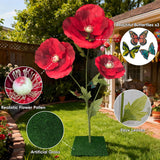 Giant Artificial Red Poppy Flowers - 6.5 Ft Giant Paper Flowers For Decoration With Stand,Large Standing Huge Fake Flower Outdoor Decor For Front Porch Garden Hotel Office Photography Props Wedding