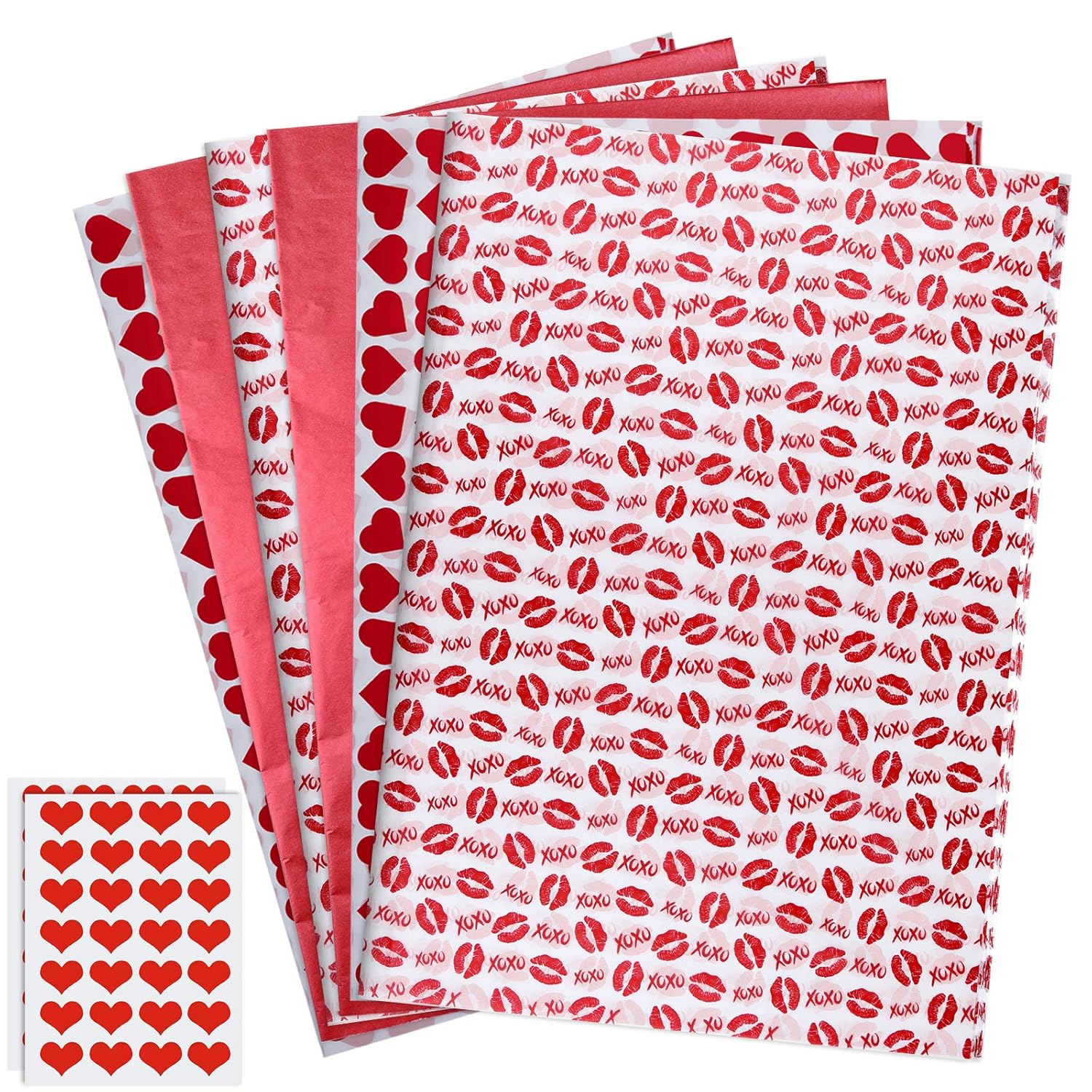 45 Sheets Valentine Tissue Paper,Red Gift Wrapping Tissue Paper,Sweet Heart Design Gift Wrap Paper, Big Size Gift Wrapping For Valentine,Diy Crafts Wedding Gift Decorations