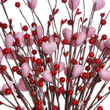 Valentine’S Day Decorations 6 Pack Valentines Day Picks Berry Stems With Pink Hearts For Valentine Decor Anniversary Wedding Decorations (Red/Pink)