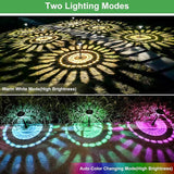 8 Pack Solar Pathway Lights Multicolor Warm White IP67 Waterproof Outdoor Garden Lights