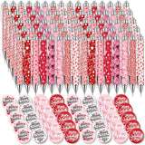 120Pcs Valentine'S Day Party Supplies 80 Ballpoint Pen 40 Pins For Romantic Valentines Day Prize Awards Party Favors Cartoon Retractable Gel Ink Pen Sweet Gifts