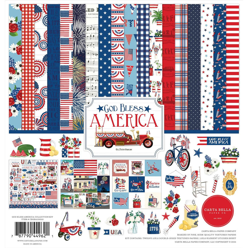 God Bless America Collection Kit Paper , 12-X-12-Inch