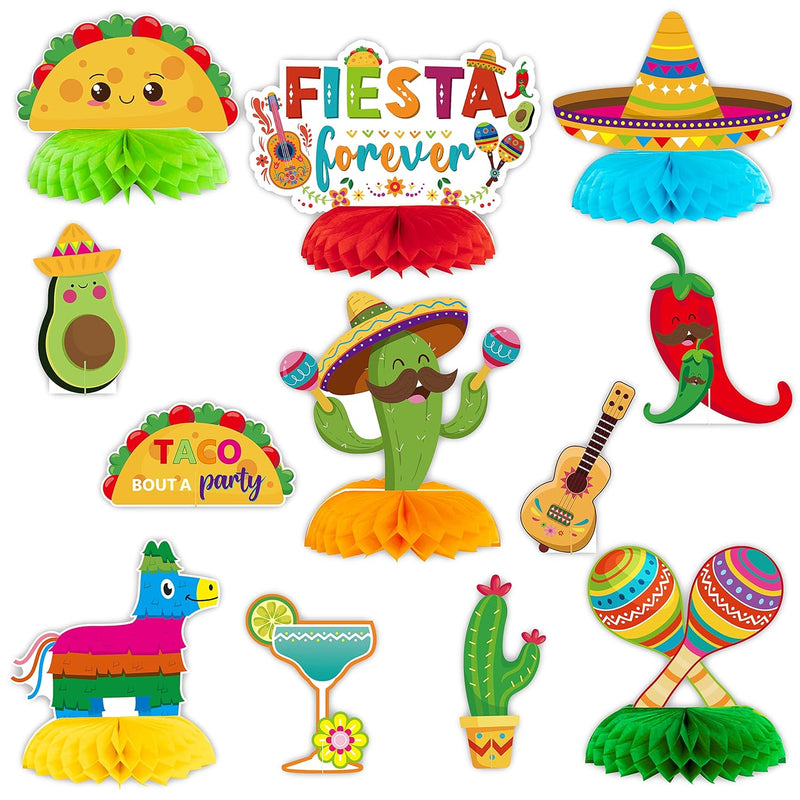 12Pcs Mexican Fiesta Honeycomb Centerpieces Table Toppers Mexico Cinco