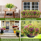 36 Bundles Artificial Flowers For Outdoor Uv Resistant No Fade Fake Plastic Flowers Greenery Shrubs Plants For Wedding Garden Patio Porch Window Home Hanging Decor