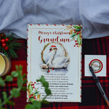 Christmas Card For Grandma, Grandmother Merry Xmas Greeting Card With Envelope And Seal, Christmas Gift For Grandmother From Granddaughter, Grandson, Kids