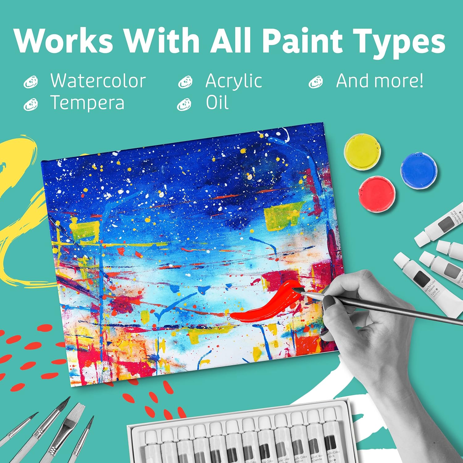 Canvases For Painting - Pack Of 24, 8 X 10 Inch Blank White Canvas Boards - 100% Cotton Art Panels For Oil, Acrylic & Watercolor Paint