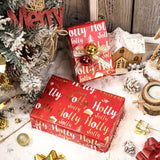 Red Gold Christmas Wrapping Paper Mini Roll, Christmas Tree Buffalo Plaid, Holly Jolly, Wreath Metallic Foil Holiday Gift Wrap, Arts Craft, For Xmas Winter Party, 17 X 120 Inches, 3 Rolls