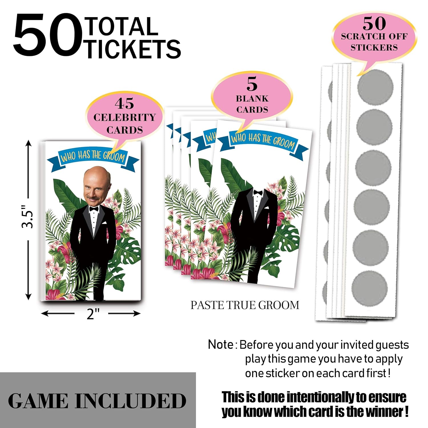 Bridal Shower Games-Who Has The Groom Scratch Off Cards Games- Bachelorette Party For 50 Guests
