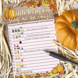 Rustic Fall Little Pumpkin Baby Shower Emoji Game – 20 Cards For Autumn Baby Shower Party Activities And Gender Neutral Fall Celebrations