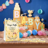 Diaper Raffle Party Games, Honey Bee Baby Shower Game, Floral Themed Baby Gender Reveal Party Supplies & Activities -1 Double Sided Standing Sign + 50 Guessing Cards (A09)