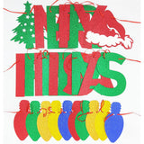 Red Green Glitter Merry Friendsmas Banner And Colorful Light Bulb Banner Friends Christmas Dinner Party Garland Banner Friendsmas Merry Christmas Holiday Party Fireplace Decorations