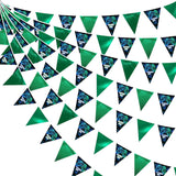 32Ft Video Game On Party Decorations Metallic Green Blue Black Gaming Fabric Pennant Banner Triangle Flag Garland Streamer For Gamer Birthday Video Game Baby Shower Outdoor Gaming Party Supplies