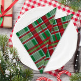 100 Pack Christmas Paper Napkins Buffalo Plaid Pattern Disposable Napkins Christmas Red Green Checkered Decorative Napkins For Christmas Holiday Dinner Party Supplies, 6.5 X 6.5 Inch