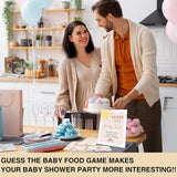 Guess The Baby Food Game Shower, 8X10 Inches Sign 25 Answer Cards And 6 Number Cards, Boho Sunshine Shower Party Decorations Supplies Favors - E04