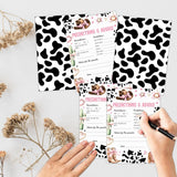 Prediction & Advice Western Cowgirl Baby Shower Game Set - 30 Pcs Double-Sided Print Card - Gender Neutral Party Activities Favor & Supplies - Baby Shower Game For Girl - B03