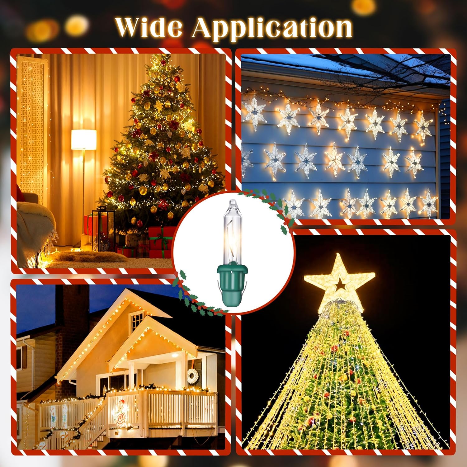 50 Pieces Twinkle Christmas Tree Light Replacement Bulbs, 2.5 Volt Clear Incandescent Bulbs Christmas Tree String Light