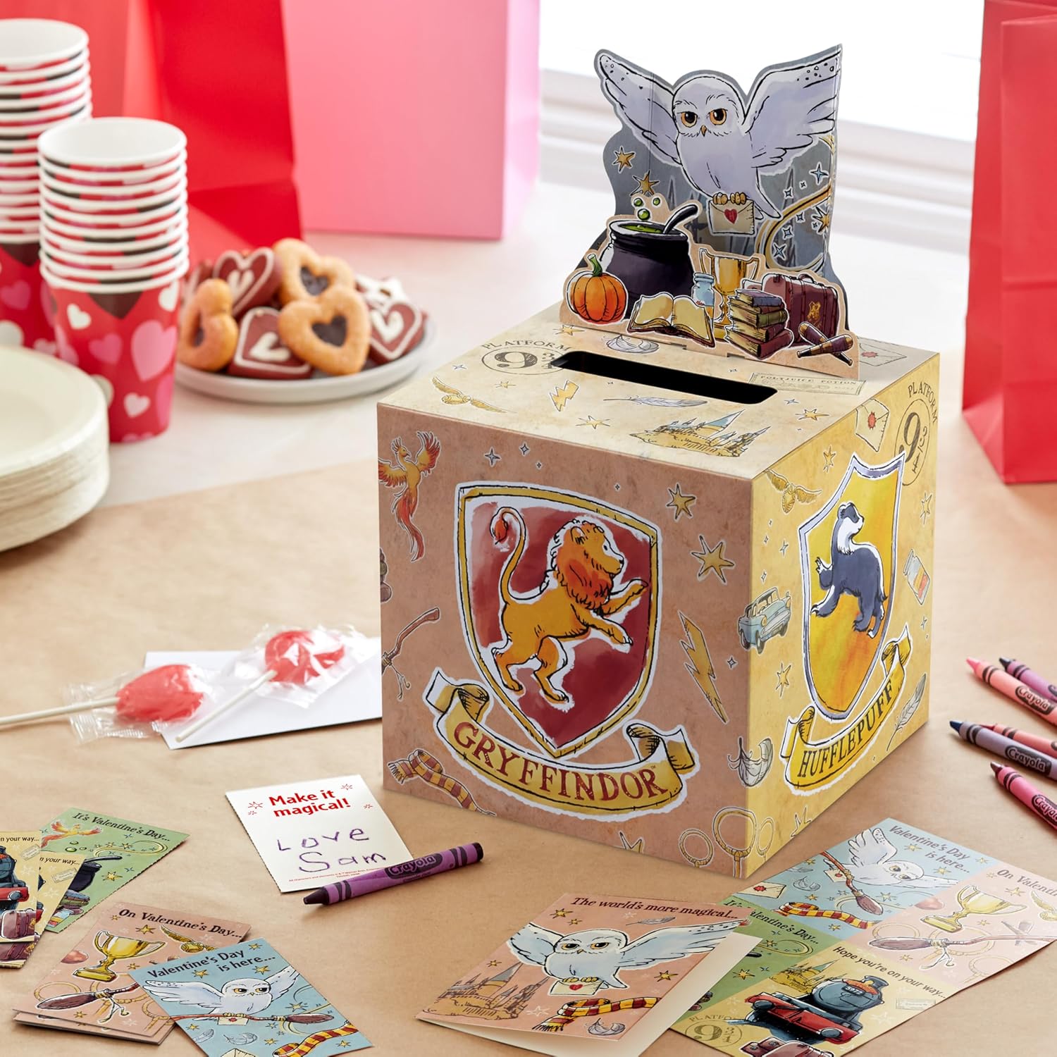 Hallmark Harry Potter Valentine's Day Cards for Kids with Pop Up Mailbox for Classroom Exchange