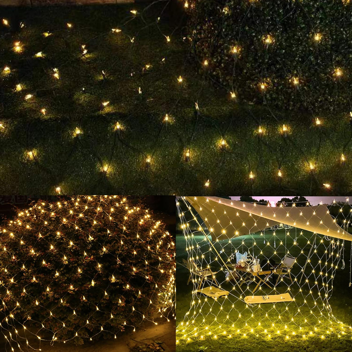 Christmas Net Lights 150L Warm White Lights Green Wire, Connectable Lights Indoor & Outdoor Mesh For Wedding, Christmas