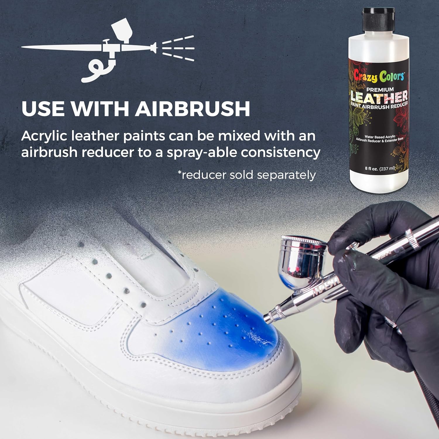 Titanium White Premium Acrylic Leather And Shoe Paint, 2 Oz Bottle - Flexible, Crack, Scratch, Peel Resistant - Artist Create Custom Sneakers, Jackets, Bags, Purses, Furniture Artwork