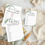 Word Scramble Game Kit For Baby Shower - 30 Greenery And White Cards With Answer Card For Girl Or Boy - Gender Reveal, Announcement, Party Favor, Decorations & Supplies-B14