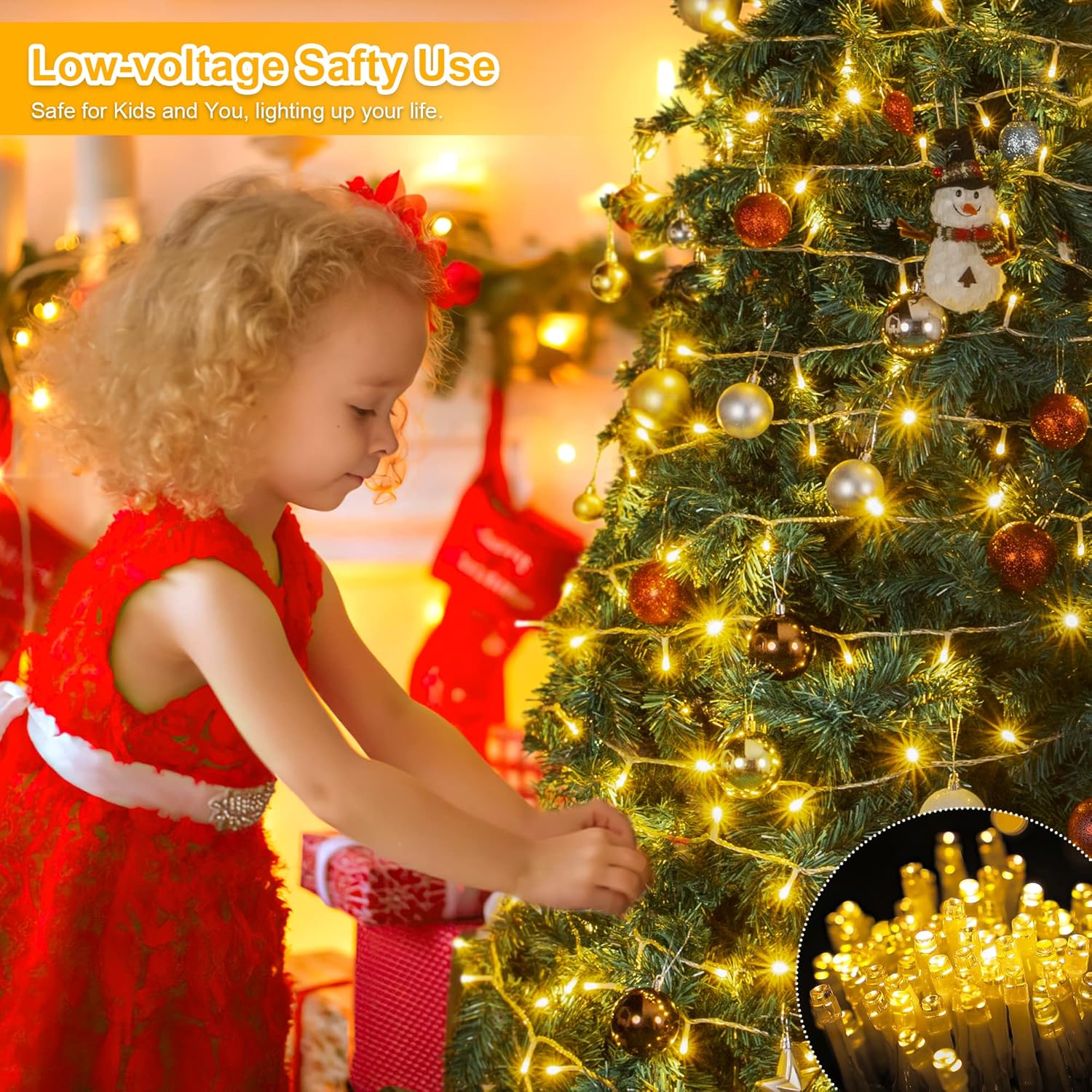 String Lights Indoor Bedroom, 98Ft 200 Led Plug In Twinkle Lights Outdoor Waterproof, Christmas Tree Lights For Classroo