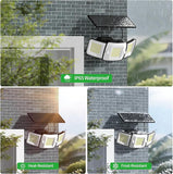 2 Pack 1200LM Solar Flood Lights Waterproof Dual Motion Sensor Security Lights with Remote