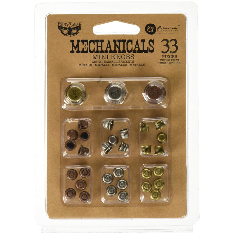 Marketing 963385 Mini Knobs Finnabair Mechanicals Metal Embellishments (33/Pac