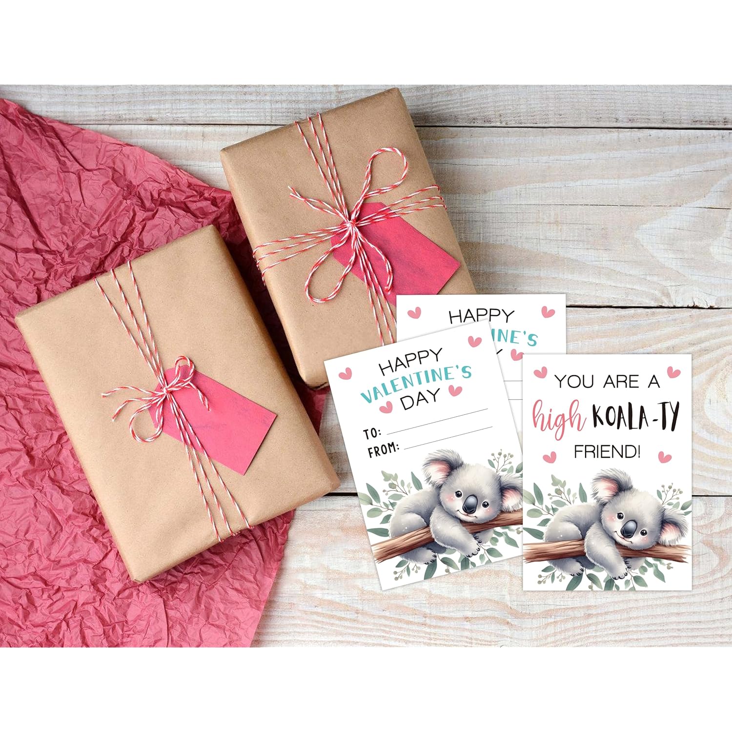 30 Pcs Koala Valentines Day Cards, Cute Valentines Day Gifts For Teen, Greeting Cards For Classroom Gift Exchange Party Favor Supplies(Mq-6-5)