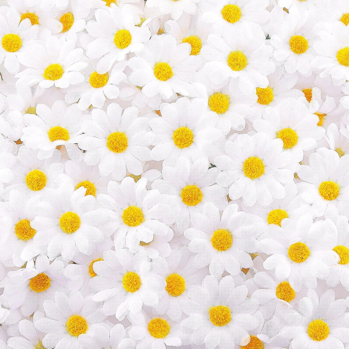 200 Pieces Faux Daisy Flower Heads For Craft Mini Fabric Daisy Flower Heads Bulk 1. 57 Inch Artificial Fake Small Daisies Art Diy Craft For Summer Wed Birth Party Decor (White)