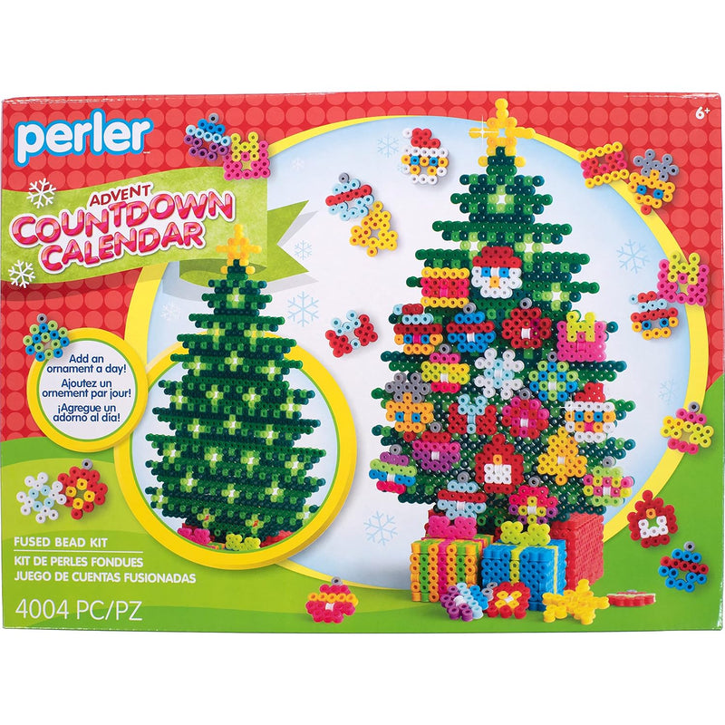 80-54453 Advent Calendar 3D Christmas Fused Bead Kit For Kids And Adults, Patt