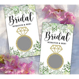 Bridal Shower Scratch Off Games, Bridal Shower Decorations, Greenery Bridal Raffle Lottery Tickets Cards For Bridal Shower Bachelorette Party Wedding Engagement Party, Set Of 50 Cards (A10)