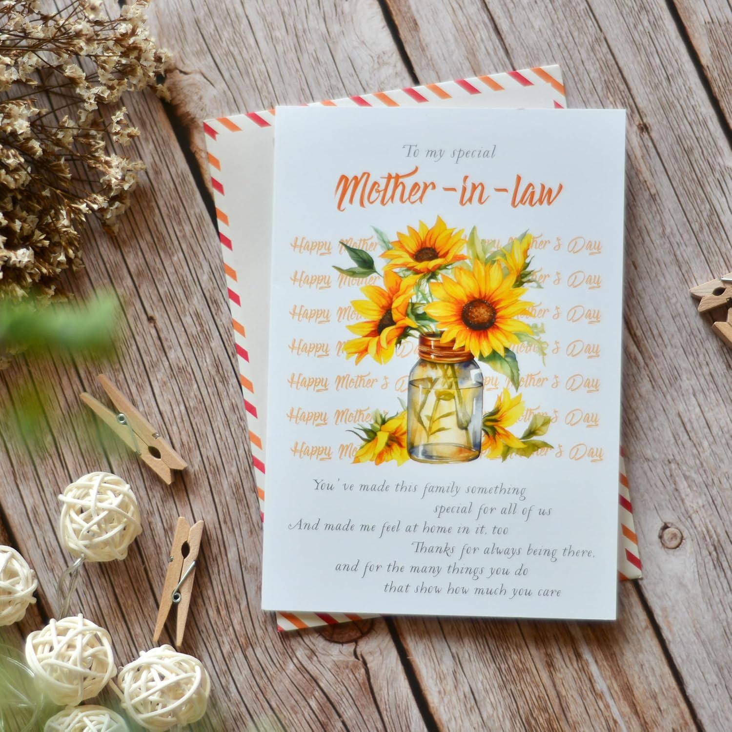 Happy Mothers Day Card Mother In Law, Mothers Day Card For Mother In Law With Envelope And Seal, Mothers Day Card For Boyfriends Mom