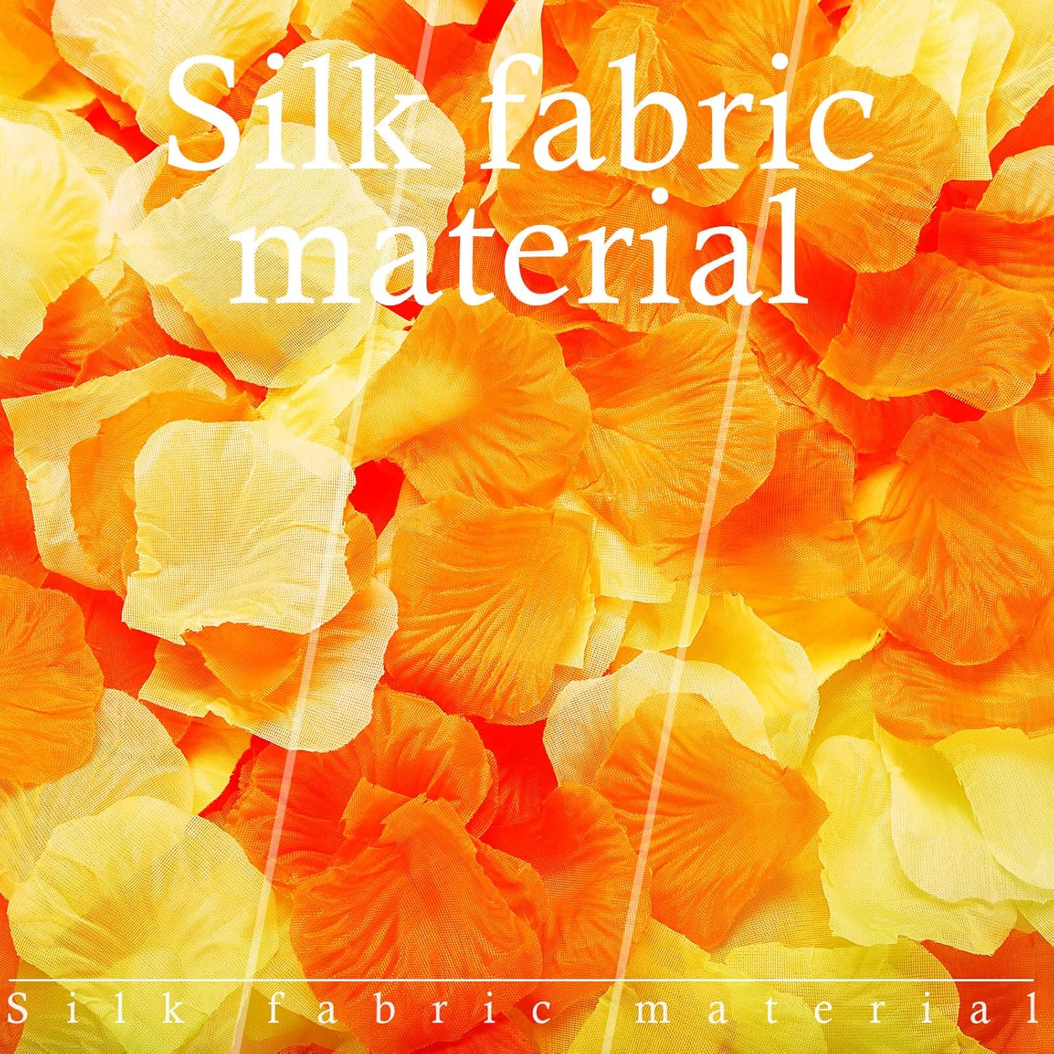 2000 Pcs Orange Yellow Rose Petal For Wedding Decorations Fake Silk Rose Flower Petals Artificial Rose Petals For Romantic Night Bridal Shower Party Decor