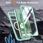 Pixel 9/9 Pro Case, MagSafe, 360° Rugged, 15FT Drop, Screen Protector, Green