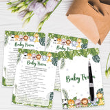 Safari Animals Baby Shower Games Cards, Baby Trivia Game Cards For New Parents Babyshower Activity, Wildlife Gender Reveal Party Games For Decorations Favors Supplies, Set Of 25-03