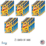 My Scratch Offs - 25 Pack Smiley Face Emoji Valentine Scratch Off Cards, 3x4 Inch Game Cards for Classroom Exchange, White Elephant Gifts & Party Favors for Valentine's Day