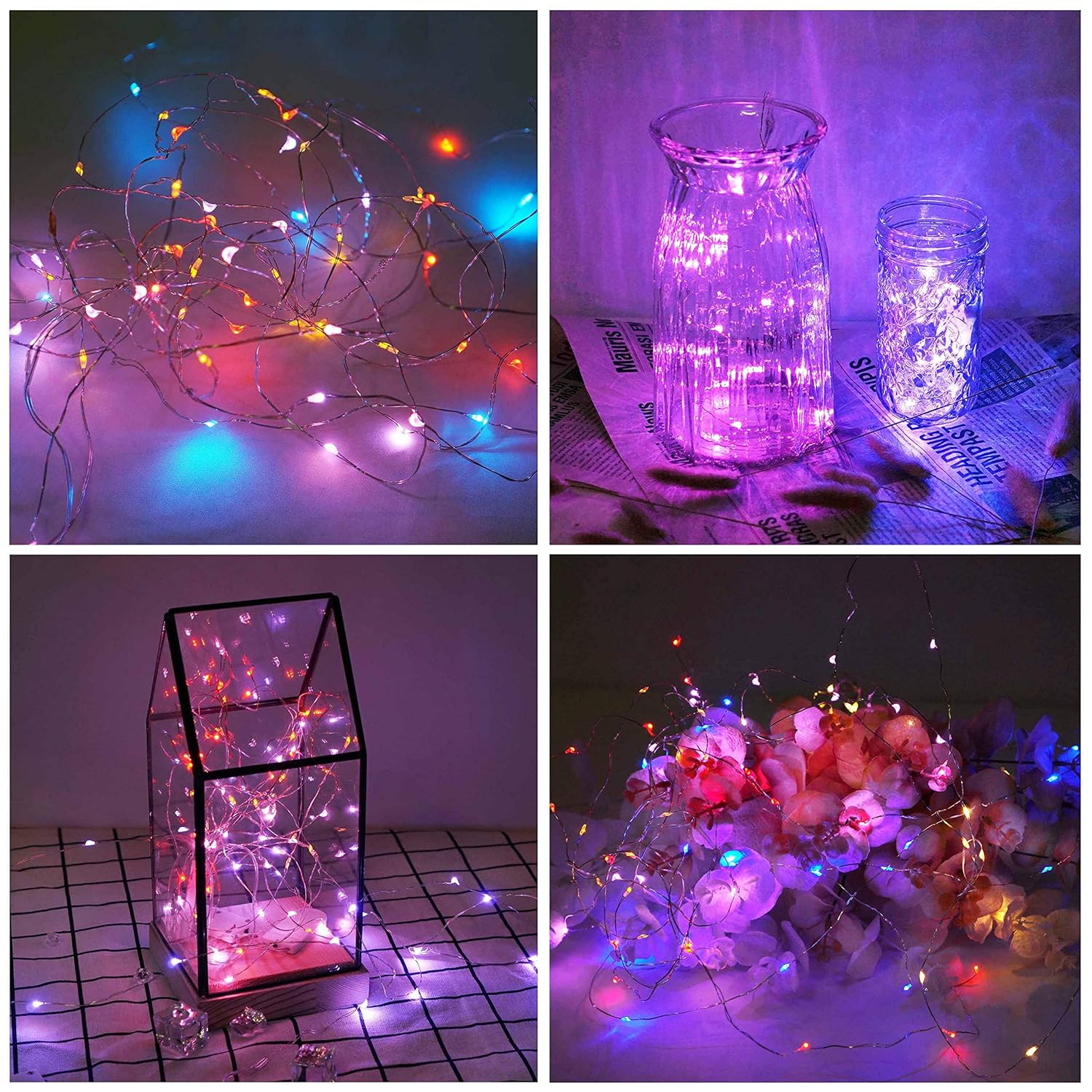 20 Pack Fairy Lights Battery Operated, 20 Led String Lights Mason Jar Lights, Waterproof Copper Wire Mini Lights String