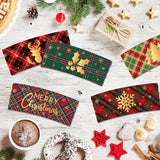 60Pcs Christmas Coffee Tea Cup Sleeves 10 Designs Buffalo Plaid Merry Christmas Jacket Sleeves For 12 And 16Oz Disposable Paper Cup For Xmas Hot Chocolate Cocoa Cold Beverage