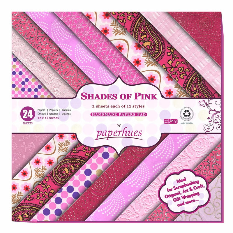 Shades Of Pink Handmade Scrapbook Paper (12-X-12-Inch)