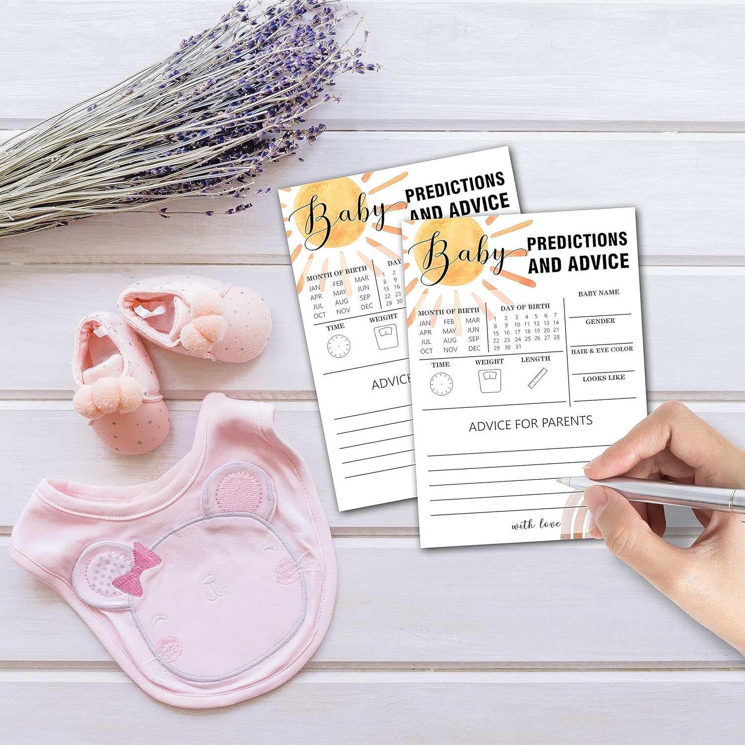 Boho Rainbow Predictions And Advice Baby Shower Games, 25 Sunshine Gender Neutral Cards, Gender Reveal Party Game Set For Women, Men-A31