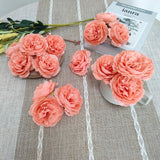 Fake Flower Heads Coral Pink,3.3'' Rose Heads Artificial Flowers,40 Pcs Silk Rose Heads Bulk,Satin Rose Heads No Stem For Diy Flower Well,Crafts Bouquest (Peach)