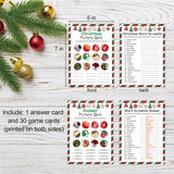 Christmas Trivia Party Game Cards, Christmas Games For Families, Xmas Picture Quiz And Xmas Word Scramble, Include 30 Double-Sided Game Cards, Christmas Party Supplies(Sdjtyx03)