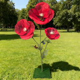 Giant Artificial Red Poppy Flowers - 6.5 Ft Giant Paper Flowers For Decoration With Stand,Large Standing Huge Fake Flower Outdoor Decor For Front Porch Garden Hotel Office Photography Props Wedding