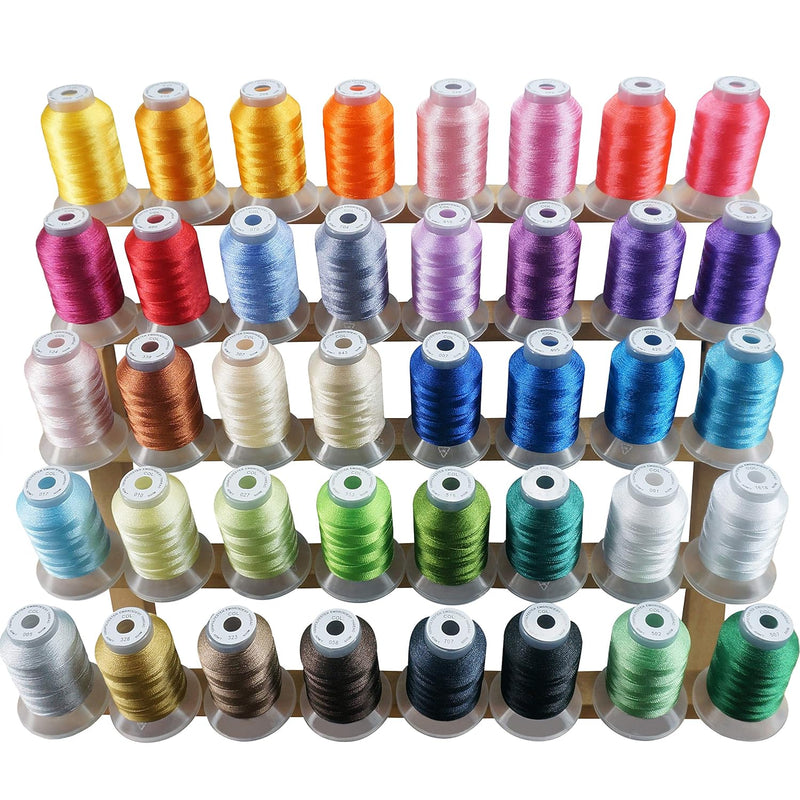 40 Brother Colors Polyester Embroidery Machine Thread Kit 500M (550Y) Each Spo