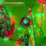 Red And Green String Lights, 33Ft 100 Led Christmas Lights Plug In,8 Modes Twinkle Fairy Light Waterproof For Indoor Out