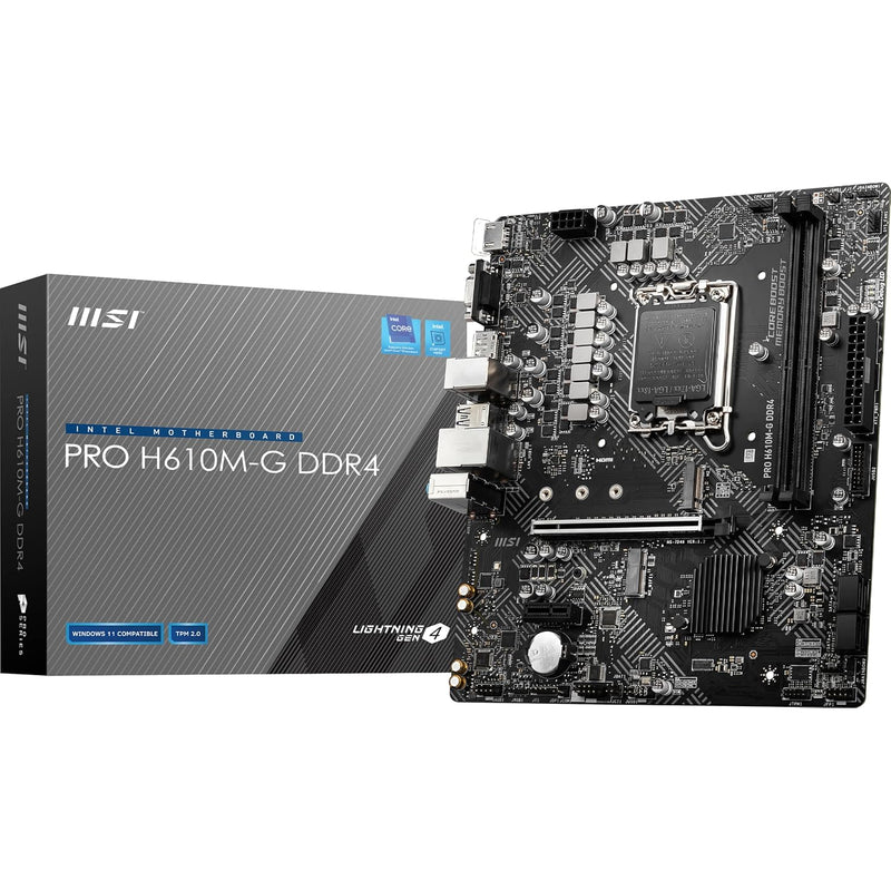 MSI PRO H610M-G DDR4 DDR4 Motherboard (mATX, 12th Gen Intel Core, LGA 1700 Soc