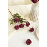 6Pcs Burgundy Faux Silk Mums Artificial Flowers, Bulk Fake Small Mini Chrysanthemums With Stems For Diy Wedding Centerpieces Floral Arrangements Vase Fillers Home Decorations