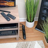 7 Outlet Surge Protector Power Strip 4Ft Cord Right Angle Transformer Outlet Black TLP74RB