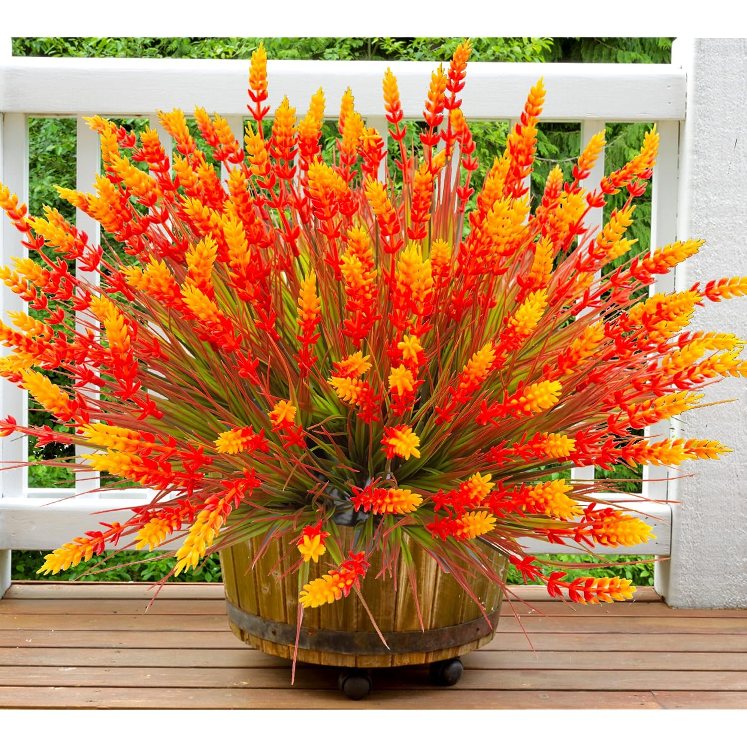 Artificial Plants Outdoor, 20 Pcs Fake Mums Flowers Uv Resistant Outdoor Plants, Artificial Fall Flowers Plastic Faux Plants Shrubs For Home Porch Garden Yard Window Box